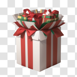 Christmas Gifts
 - Decorative Gift Box With Red Ribbons Transparent PNG