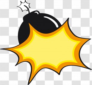 Cartoon Clip Art - Yellow - Bomb Dialog Transparent PNG