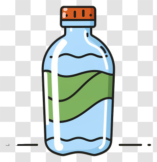 Plastic Bottle - Cartoon Water Bottle Transparent PNG