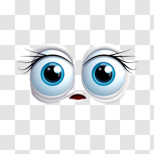 Emoji Face - Wide Blue Cartoon Eyes Transparent PNG