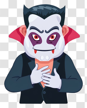 Halloween Vampire - Cartoon Vampire With Fangs Transparent PNG