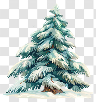 Fir Tree - Snow-Covered Evergreen Tree Transparent PNG