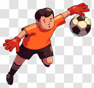 Asian Football Player - Soccer Goalkeeper Catching The Ball Transparent PNG
