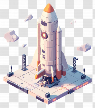 Isometric Rocket - Space Rocket Illustration Transparent PNG