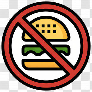 No Food - No Burger Symbol For Restriction Transparent PNG