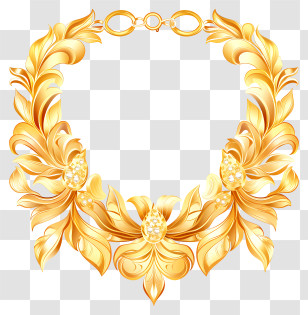 Golden Necklace - Elegant Golden Necklace Transparent PNG