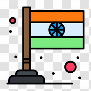 India Flag - Cartoon Flag With Design Transparent PNG