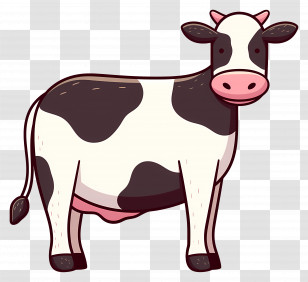 Cute Cow - Adorable Cartoon Cow Artwork Transparent PNG