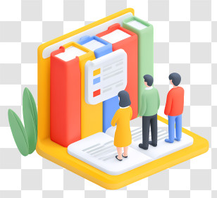 Education Gaining Knowledge - Books And People In A Library Setting Transparent PNG