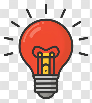 Cartoon - Cartoon Red Light Bulb Transparent PNG