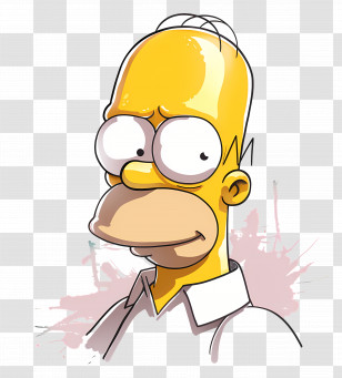 Homer Simpson - Famous Cartoon Character Illustration Transparent PNG