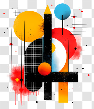 School Background - Abstract Geometric Design In Bright Colors Transparent PNG