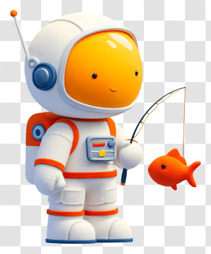 Astronaut Doing Fishing - Astronaut With Fishing Rod Transparent PNG