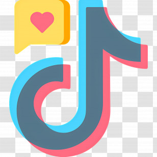 Tiktok - TikTok Logo With Heart Symbol Transparent PNG
