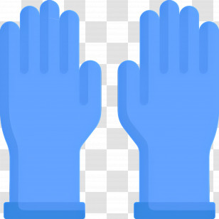 Gloves - Pair Of Blue Rubber Cleaning Gloves Transparent PNG