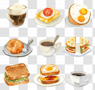 Breakfast - Assorted Breakfast Foods Transparent PNG