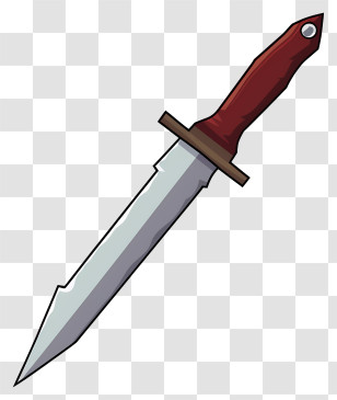 Red Knife - Sharp Dagger With Wooden Grip Transparent PNG