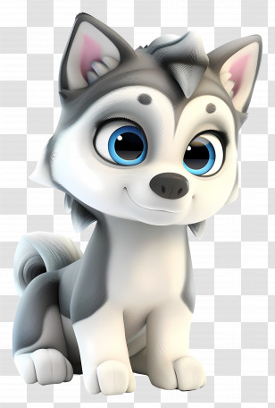 Husky Puppies - Cute Cartoon Husky Dog Transparent PNG