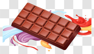 Chocolate Bar - Milk Chocolate Bar With Color Splashes And Fun Style Transparent PNG