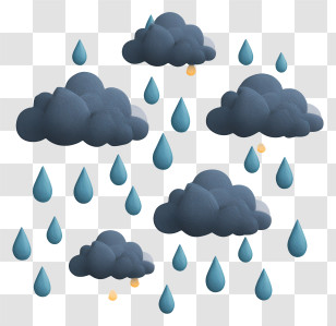 Rainstorm With Gray Clouds - Dark Rain Clouds With Heavy Droplets Transparent PNG