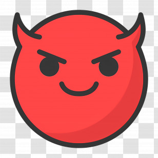 Emoji Devil - Red Devil Face Emoji Art Transparent PNG