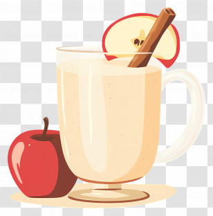 Apple Cider - Glass Of Apple Cider With Cinnamon Transparent PNG