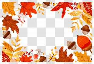 Autumn Background - Autumn Leaves Decorative Frame Transparent PNG