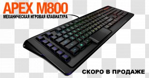 Computer Keyboard Gaming Keypad SteelSeries Apex M800 RGB Color Model Mech Elite KEYBOARD(ES) - Keyboardes - ÐºÐ»Ð°Ð²Ð¸Ð°Ñ‚ÑƒÑ€Ð° Transparent PNG
