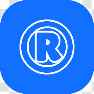 Registered Trademark Symbol - Registered Trademark Symbol On Blue Background Transparent PNG