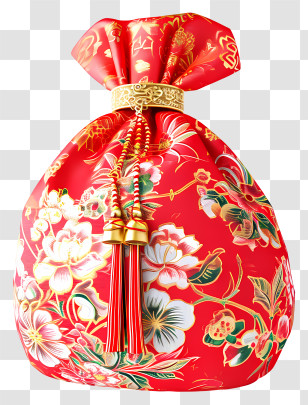 Money Bag - Red Decorative Pouch Transparent PNG