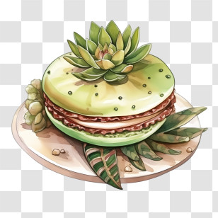 Macaroon Day - Succulent-Inspired Macaron Dessert Transparent PNG