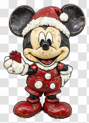 Christmas Mickey - Mouse In Santa Outfit Transparent PNG