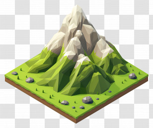 Isometric Mountain - Low Poly Mountain Geometric Landscape Transparent PNG