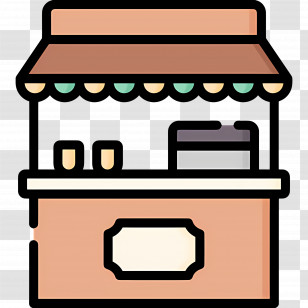 Market Stall - Market Stall With Awning And Counter Transparent PNG