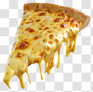 Cheese Pizza - Slice Of Delicious Cheesy Pizza Transparent PNG