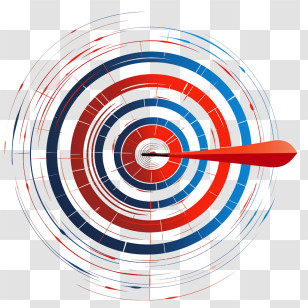 Target - Red And Blue Target With Dart Transparent PNG