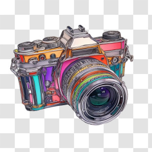 Camera - Colorful Camera Illustration Transparent PNG