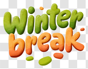 Winter Break - Colorful Winter Break Text Transparent PNG