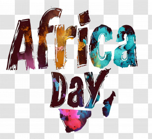Africa Day - Colorful Africa Day Typography Art Transparent PNG
