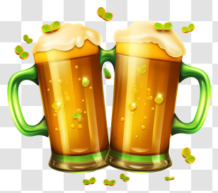 Emoji - Foamy Beer Mugs With Bubbles And Lime Transparent PNG