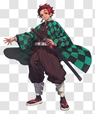 Tanjiro Kamado - Anime Boy With Sword Transparent PNG