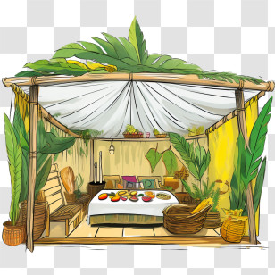 Sukkot - Boho Outdoor Canopy For Relaxation Transparent PNG