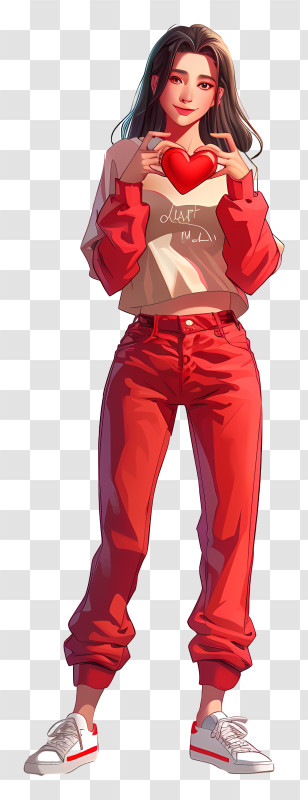 Heart - Girl Holding A Heart Transparent PNG