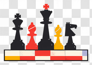 International Chess Day - Colorful Chess Pieces Transparent PNG