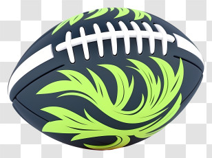 Fireball - Decorative Football With Green Pattern Transparent PNG