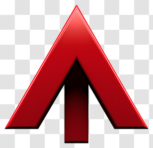 Flat Red Arrow - Glossy Red Upward Arrow Symbol Transparent PNG