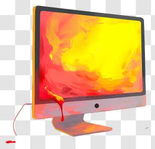 Computer Monitor - Colorful Monitor With Abstract Design Transparent PNG