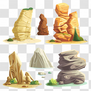 Rock Formations - Illustrated Rock Formations Transparent PNG