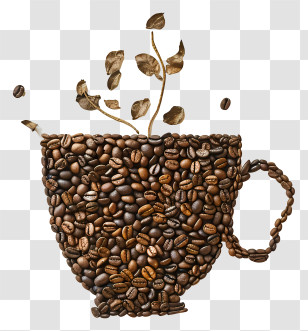 Coffee Beans Cup - Creative Coffee Beans Cup Design Transparent PNG