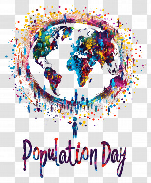 World Population Day - Colorful Earth Illustration For Population Day Transparent PNG